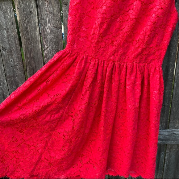 Red Orange Kate Spade Lace Dress Sleeveless Sz 8 - Picture 3 of 8